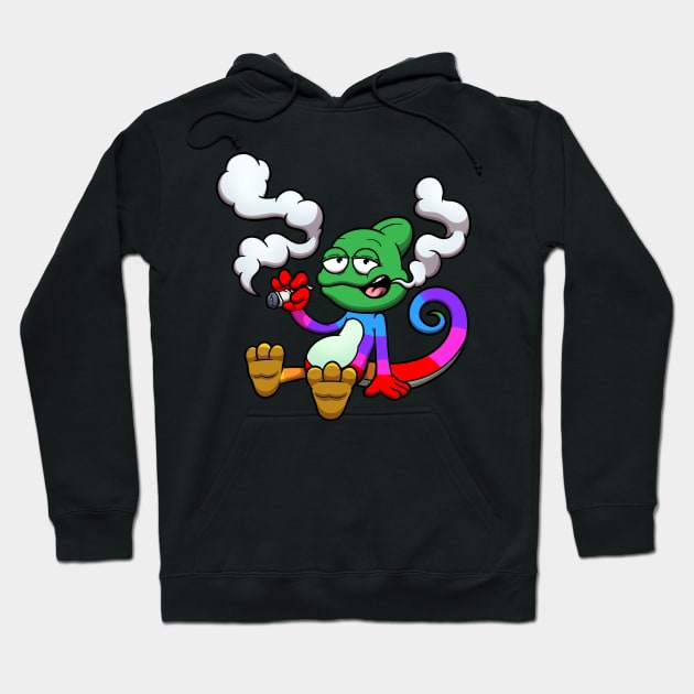 Chameleon Smoking A Joint Hoodie by TheMaskedTooner